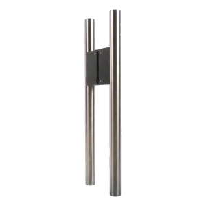 Kétoldali kerek ajtókilincs 30x500 mm – AISI 304 rozsdamentes acél, fekete konzol