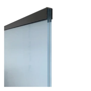 Kozza – alumínium téglalap alakú üvegfogó 12–13,52 mm-es üveghez, fekete RAL 9005, 5 m