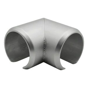 Kozza – 90°-os könyök alumínium kerek korlátfogóhoz fi 40 mm, matt anodizált