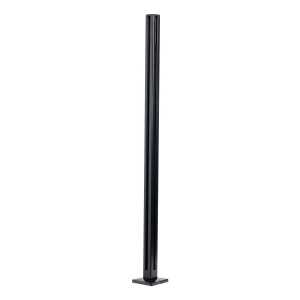 Sarok oszlop korlát 45x45x1100mm üveg 8,72mm fekete lapos alumínium