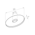 PSG távtartó pontszerű üvegfogókhoz fi 50 mm – AISI 304 szatén acél alátét 000-899 (2)