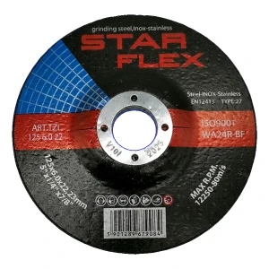 StarFlex csiszoló (dörzstárcsa) T27 125×6,0 mm acél és INOX