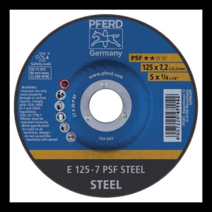 PFERD E 125-7 PSF STEEL – acélcsiszoló tárcsa 125 × 7,2 mm (10 db-os csomag)