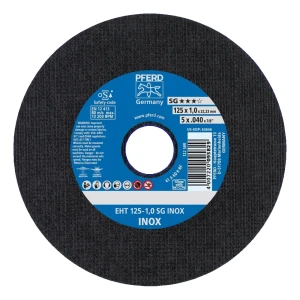 PFERD EHT 125-1.0 SG INOX – vágótárcsa acélhoz és rozsdamentes acélhoz 125 × 1,0 mm csomag 25 darab
