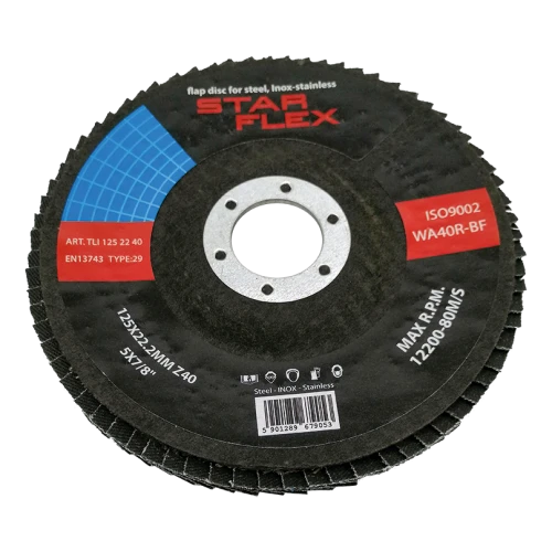 Star Flex – lamellás csiszolótárcsa cirkon T29 125 mm granulitás 40 rozsdamentes acélhoz 000-975 (1)