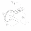 Fali korlátkapcsoló Ø 42,4 mm – AISI 304 rozsdamentes acél szatén 001-014 (2)