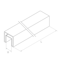 PSG Üvegre szerelt korlát 40x40 mm AISI 304 szatén - 2500 mm 001-082 (2)