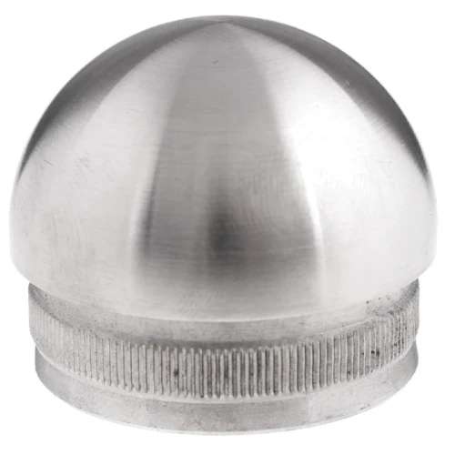 Kozza ellipszoidális befejező kupak beütős 42,4 mm korlátcsőhöz – AISI 304 szatén acél 001-095 (1)
