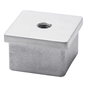 Lapos befűzhető záróelem 40x40 mm-es profilhoz M8 menettel, AISI 304 szatén