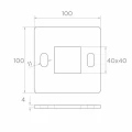 Korlátoszlop alapja hegesztéshez 100×100 mm – AISI 304 rozsdamentes acél, 40×40 rendszer 001-162 (2)