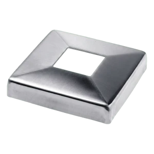 Balusztrád takarórozetta négyzet alakú 108×108 mm 40×40-es profilhoz – rozsdamentes acél, fényes