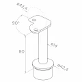 PSG saroktámasz korlátoszlop AISI 304 acélból ø42,4 mm H1060 mm ø12 mm-es rudak fogadására szolgáló tartókkal 001-206 (4)