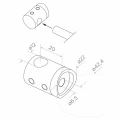 PSG saroktámasz korlátoszlop AISI 304 acélból ø42,4 mm H1060 mm ø12 mm-es rudak fogadására szolgáló tartókkal 001-206 (5)
